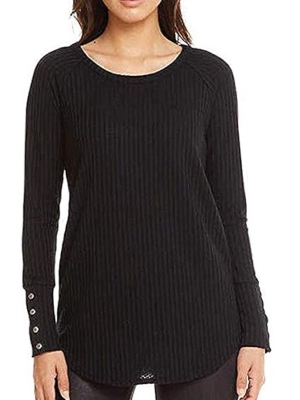 Chaser Ribbed Black Long Sleeve Top Women’s Medium